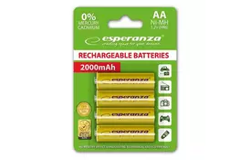 Аккумулятор Esperanza AA 2000mAh Ni-MH * 4 yellow (EZA104Y) - Фото