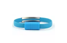 Дата кабель USB 2.0 AM to Lightning 0.2m браслет blue EXTRADIGITAL (KBU1784) - Фото