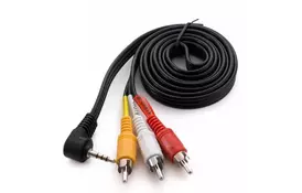 Кабель мультимедийный Jack 3.5mm male to 3RCA 90° EXTRADIGITAL (KBV1732) - Фото