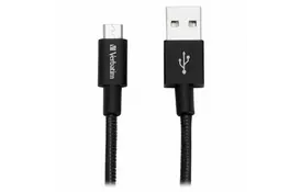 Дата кабель USB 2.0 AM to Micro 5P 0.3m black Verbatim (48866) - Фото