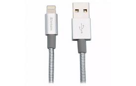 Дата кабель USB 2.0 AM to Lightning 0.3m silver Verbatim (48864) - Фото