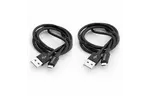 Дата кабель USB 2.0 AM to Micro 5P 1.0m + 1.0m black Verbatim (48874)