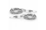 Дата кабель USB 2.0 AM to Lightning 1.0m + 1.0m silver Verbatim (48872)