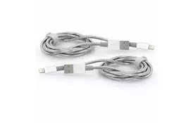 Дата кабель USB 2.0 AM to Lightning 1.0m + 1.0m silver Verbatim (48872) - Фото