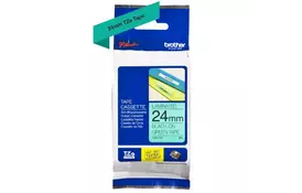 Этикет-лента Brother TZE751, 24мм, черный на зеленом (TZE751) - Фото