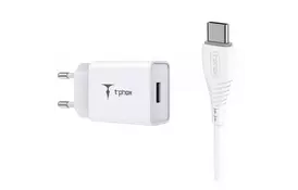 Зарядное устройство T-PHOX Mini 12W 2.4A + Type-C cable 1.2m (White) (Mini(W)+Type-C) - Фото