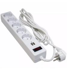 Сетевой фильтр питания PATRON 3m + 2 USB 2.0, 2.1A, 5 роз. White (EXT-PN-SP-53-USB-W)