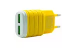 Сетевое зарядное устройство Optima 2*USB (2.1A) Yellow (40810) 