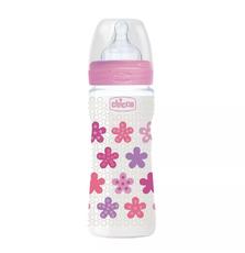 Бутылочка для кормления Chicco Well-Being 330 мл 4м+ с силиконовой соской (20635.10.50)
