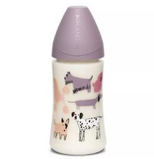 Бутылочка для кормления Suavinex Истории щенков 270 мл фиолетовая (304804)