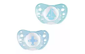 Пустышка Chicco Physio Air силиконовая 0-6 мес Голубая 2 шт (75030.21.00.00) - Фото