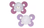 Пустышка Chicco Physio Comfort силиконовая 16-36 мес 2 шт с футляром люмин р (74935.41.00.00)