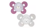 Пустышка Chicco Physio Comfort силиконовая 16-36 мес 2 шт с футляром люмин р (74935.41.00.00)