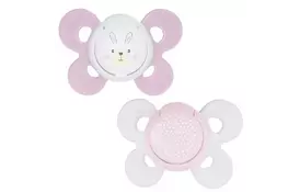 Пустышка Chicco Physio Comfort силиконовая 0-6 мес 2 шт розовая (74931.11.00.00) - Фото