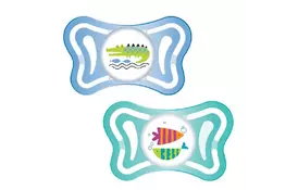 Пустышка Chicco Physio Light силиконовая 16-36 мес 2 шт голубая (71035.21) - Фото