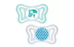 Пустышка Chicco Physio Light силиконовая 2-6 мес 2 шт голубая (71031.21)