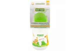 Бутылочка для кормления Baby Team с силиконовой соской, 125 мл (1111_зеленый) - Фото
