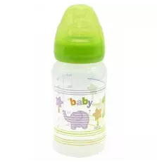 Бутылочка для кормления Baby Team c широким горлом, 250мл 6+ (1002_зеленый)