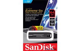 USB флеш накопичувач SANDISK 64GB Extreme Go USB 3.1 (SDCZ800-064G-G46) - Фото