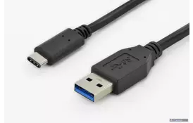 Дата кабель USB 3.0 Type-C to AM 1.0m DIGITUS (AK-300136-010-S) - Фото