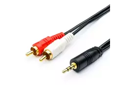 Кабель мультимедийный mini-jack(M) - > 2 RCA (M) 0.8m Atcom (10810) - Фото