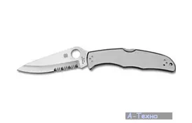 Нож Spyderco Endura, стальная рукоятка, полусеррейтор (C10PS) - Фото