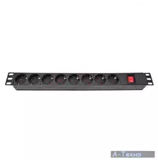 Силовой блок 19" 8 розеток, выкл., алюм. корпус PDU 220В, 16А ESERVER (WT-2261A-GER)