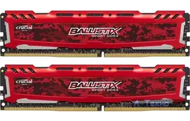 Модуль памяти для компьютера DDR4 16GB (2x8GB) 2666 MHz Ballistix Sport Red MICRON (BLS2C8G4D26BFSE) - Фото