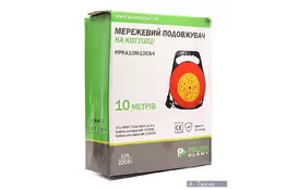 Сетевой удлинитель PowerPlant на катушке 10 м, 4 розетки (JY-2002/10) (PPRA10M100S4) - Фото