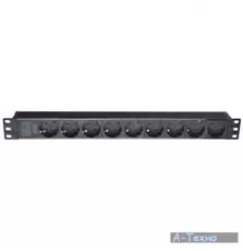 Силовой блок ESERVER 19" 8 розеток, выкл., алюм. корпус PDU 220В, 16А (WT-2261A-GER-9WAY-WO)