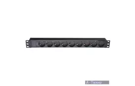 Силовой блок ESERVER 19" 8 розеток, выкл., алюм. корпус PDU 220В, 16А (WT-2261A-GER-9WAY-WO) - Фото