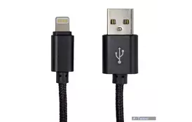 Дата кабель USB 2.0 AM to Lightning 1.0m DC-IP-152NR black Greenwave (R0014165) - Фото