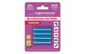 Аккумулятор Esperanza AAA 1000mAh Ni-MH * 4 blue (EZA102W) - Фото