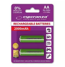 Аккумулятор Esperanza AA 2000mAh Ni-MH * 2 green (EZA103G)