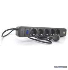 Сетевой фильтр питания Merlion 5 розеток, 1,8 м + 2*USB (B518U)