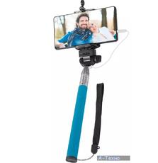 Монопод для селфи Defender Selfie Master SM-02 голубой, проводной, 20-98 см (29404)
