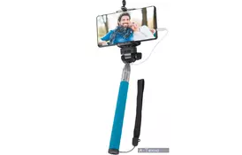 Монопод для селфи Defender Selfie Master SM-02 голубой, проводной, 20-98 см (29404) - Фото