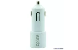 Зарядное устройство Optima 2*USB (2.1A) + cable iPhone 4 White (45088) - Фото