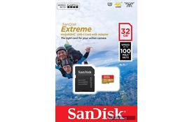 Карта памяти Sandisk microSDHC 32GB V30 A1 UHS-I U3 R100/W60MB/s 4K Extreme Action + SD-адаптер - Фото