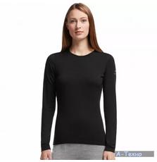 Термофутболка Icebreaker BF 200 Oasis LS Crewe WMN black M (100 514 001 M)