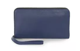 Бумажник кожаный Tucano Sicuro Premium Pochette (синий) - Фото