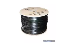 Кабель телевізійний Ritar 1,02 мм.CU, 64x0.12m CCA экран, + 2*0.5 power, черный PVC, к (RT-B305-RG690+2x0.5mm) - Фото