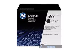 Картридж лазерный HP LJ P3015 series black max DUAL PACK (CE255XD) - Фото