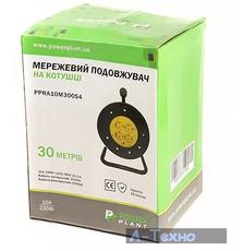 Сетевой удлинитель PowerPlant на катушке 30 м, 4 розетки (JY-2002/30) (PPRA10M300S4)