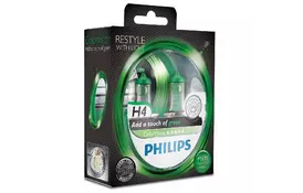 Лампа галогеновая Philips H4 ColorVision Green (12342CVPGS2) - Фото