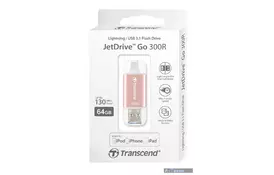 USB флеш накопитель Transcend 64GB JetDrive Go 300 Rose Gold USB 3.1/Lightning (TS64GJDG300R) - Фото