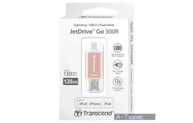 USB флеш накопитель Transcend 128GB JetDrive Go 300 Rose Gold USB 3.1/Lightning (TS128GJDG300R) - Фото