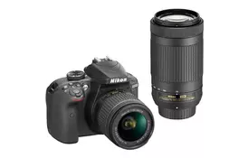 Цифровий фотоапарат Nikon D3400 AF-P 18-55 VR + AF-P 70-300VR Kit (VBA490K005) - Фото