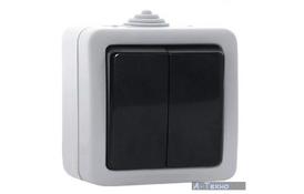 Электроустановочное изделие REAL-EL Выключатель двойной (Storm-72015) - Фото