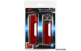 Модуль памяти для компьютера DDR4 16GB (2x8GB) 3000 MHz RipjawsV Red G.Skill (F4-3000C15D-16GVR) - Фото